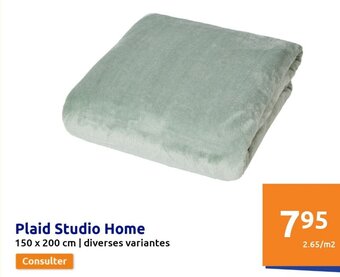 Action Plaid Studio Home offre