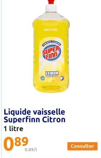 Action Liquide Vaisselle Superfinn Citron offre