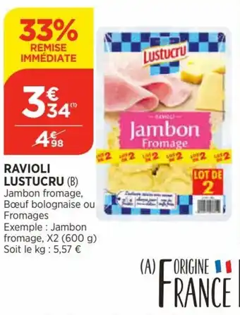 Bi1 Ravioli Lustucru offre
