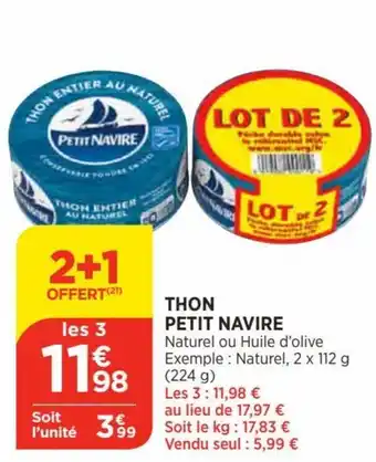 Bi1 Thon Petit Navire offre
