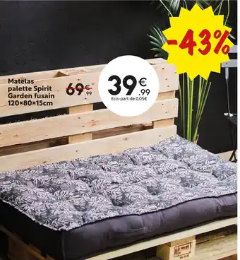 Maxi Bazar Matelas Palette Spirit Garden Fusain 120x80x15cm offre
