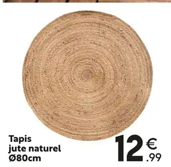 Tapis Jute Naturel Ă80cm