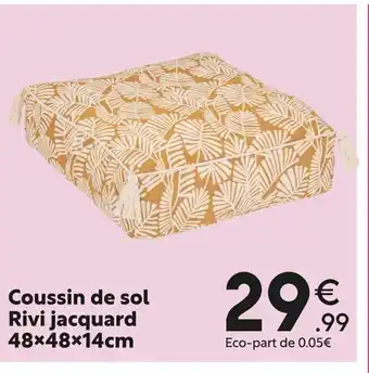 Maxi Bazar Coussin De Sol Rivi Jacquard 48x48x14cm offre