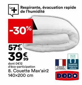 BUT Couette max'air 2 140 x 200 cm dodo offre