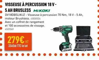 Point P Visseuse à percussion 18 v - 5 ah brushless hikoki offre