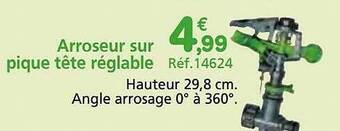 Provence Outillage Arroseur sur pique tête réglable offre