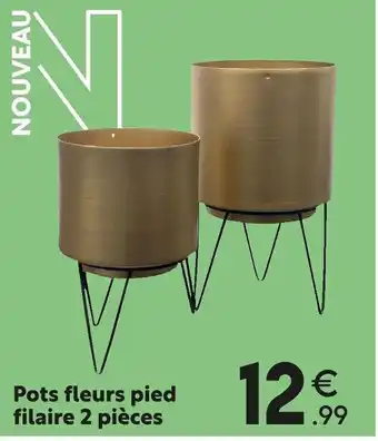 Maxi Bazar Pots Fleurs Pied Filaire 2 Piéces offre