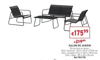 Trafic Salon de jardin offre