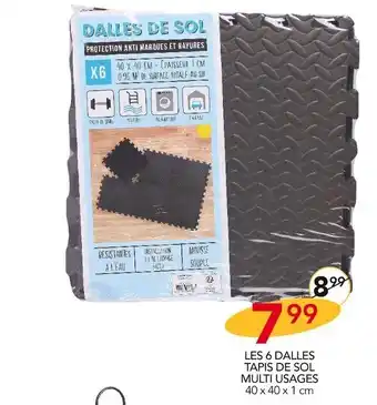 Stokomani Les 6 Dalles Tapis De Sol Multi Usages 40x40x1 cm offre