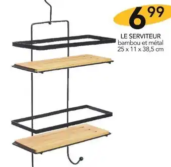 Stokomani Le Serviteur Bambou Et Métal 25x11x38,5 cm offre