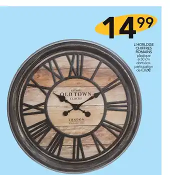 Stokomani L'Horloge Chiffres Romains Plastique offre