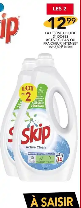 Stokomani La Lessive Liquide 34 Doses Active Clean Ou Fraicheur Intense offre