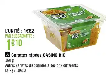 Géant Casino Carottes Râpèes Casino Bio offre