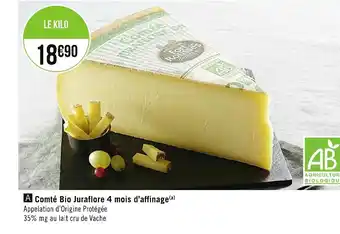 Géant Casino Comtè Bio Juraflere 4 Mois D'Affinage offre