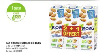 Géant Casino Lait D'Amande Calcium Bio BJORG offre