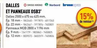Dalles et panneaux osb3