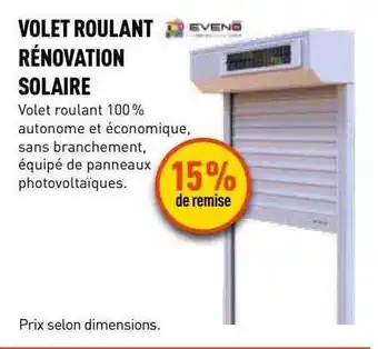 Volet roulant rénovation solaire