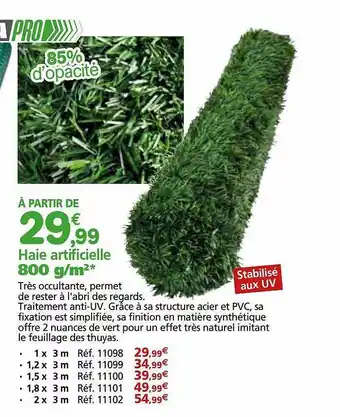 Provence Outillage Haie artificielle 800 g-m² offre