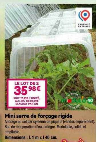 Point Vert Mini serre de forçage rigide offre