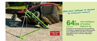 Provence Outillage Lève tondeuse et tracteur latéral à vis offre