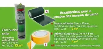 Provence Outillage Cartouche colle soudal, bande adhésive 5 m x 15 cm, adhésif double face 10 m x 5 cm offre