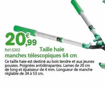 Provence Outillage Taille haie manches télescopiques 64 cm offre
