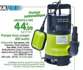 Provence Outillage Pompe tous usages 400 watts werka pro offre