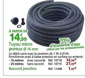 Provence Outillage Tuyau micro poreux ø 16 mm offre