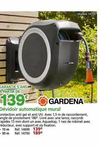 Provence Outillage Dévidoir automatique mural gardena offre