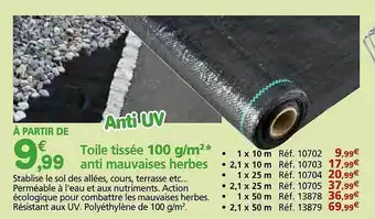 Provence Outillage Toile tissée 100 g-m² anti mauvaises herbes offre
