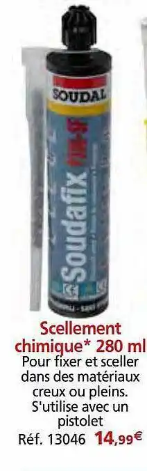 Scellement chimique 280ml soudal