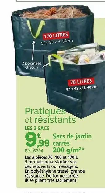 Provence Outillage Sacs de jardin carrés 200 g-m² offre