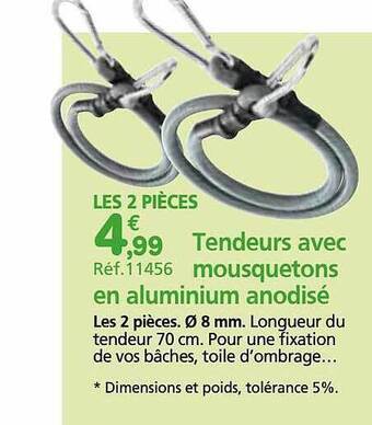 Provence Outillage Tendeurs avec mousquetons en aluminium anodisé offre