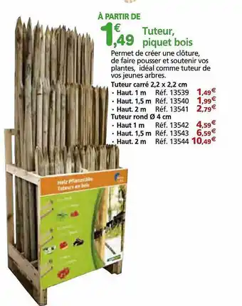 Provence Outillage Tuteur, piquet bois offre