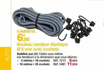 Provence Outillage Rouleau tendeur élastique ø 8 mm avec crochets offre