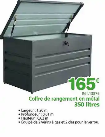Provence Outillage Coffre de rangement en métal 350 litres offre