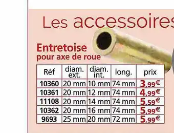 Provence Outillage Entretoise pour axe de roue offre