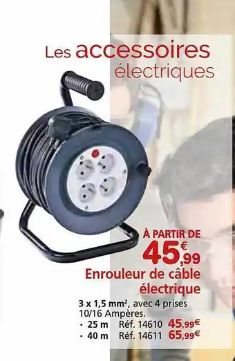 Provence Outillage Enrouleur de câble électrique offre