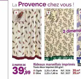 Rideaux marseillais imprimés