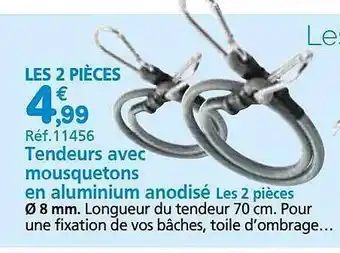 Provence Outillage Tendeurs avec mousquetons en aluminium anodisé les 2 pièces offre