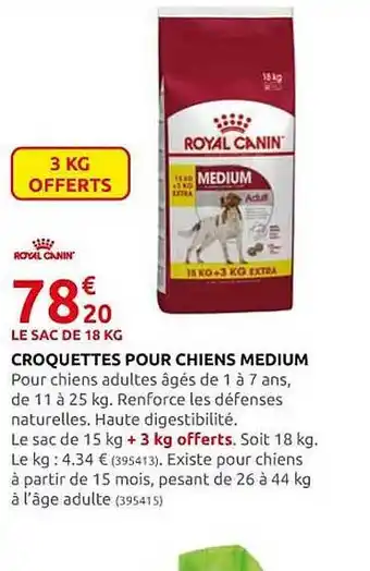 Rural Master Croquettes pour chiens medium royal canin offre