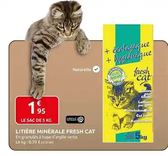 Rural Master Litière minérale fresh cat offre