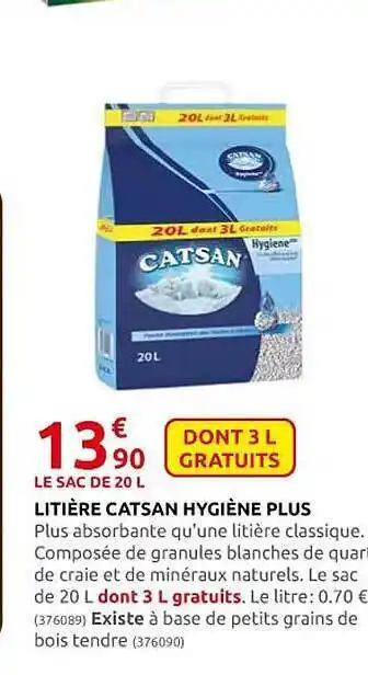 Litière catsan hygiène plus