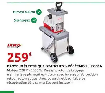Rural Master Broyeur électrique branches & végétaux ilh3000a ikra offre