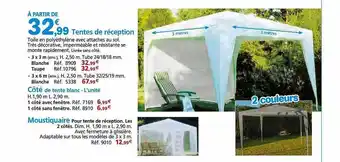 Provence Outillage Tentes de réception, côté de tente blanc, moustiquaire offre