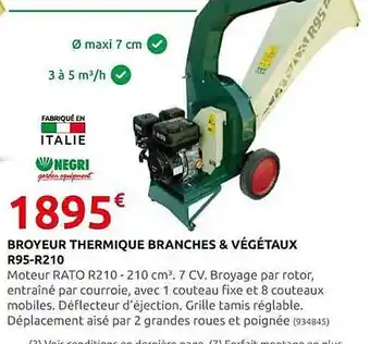 Rural Master Broyeur thermique branches & végétaux r95-r210 negri offre