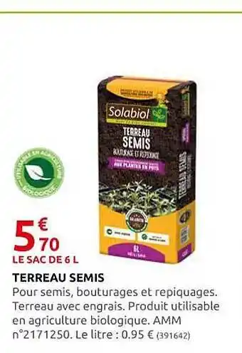 Rural Master Terreau semis solabiol offre