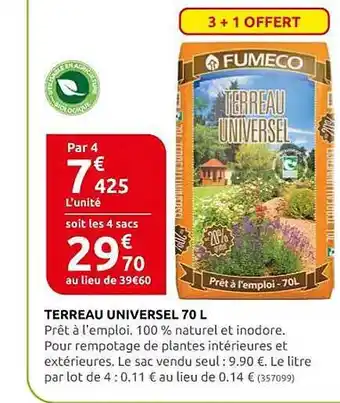 Rural Master Terreau universel 70l fumeco offre
