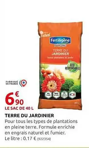 Rural Master Terre du jardinier fertiligène offre