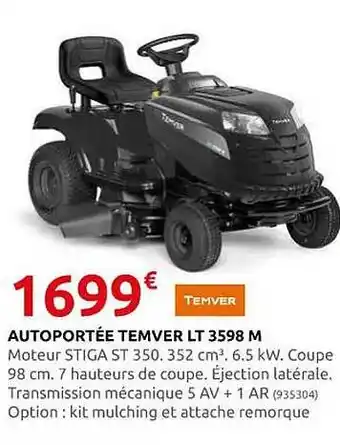 Rural Master Autoportée temver lt 3598 m offre